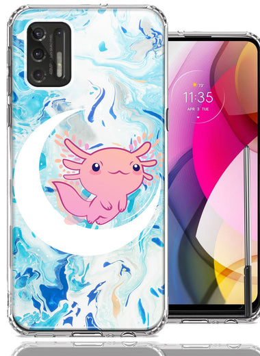 Motorola Moto G Stylus 2021 Pink Axolotl Moon Mable Design Double Layer Phone Case Cover