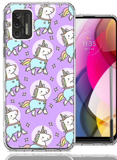 Motorola Moto G Stylus 2021 Cute Unicorns Purple Design Double Layer Phone Case Cover