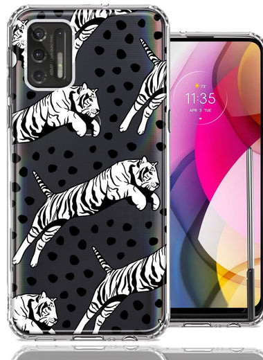 Motorola Moto G Stylus 2021 Tiger Polkadots Design Double Layer Phone Case Cover