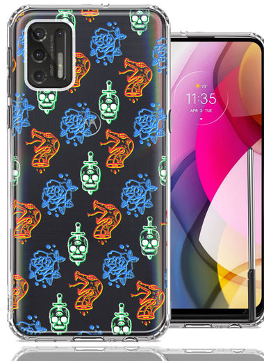 Motorola Moto G Stylus 2021 Snakes Skulls Roses Design Double Layer Phone Case Cover