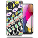 Motorola Moto G Stylus 2021 70's Yin Yang Hippie Happy Peace Stars Design Double Layer Phone Case Cover
