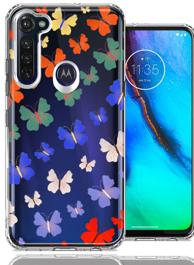 Motorola Moto G Stylus Colorful Butterflies Design Double Layer Phone Case Cover