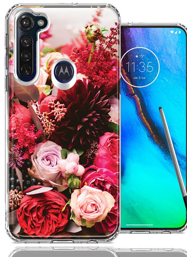 Motorola Moto G stylus Colorful Flowers Design Double Layer Phone Case Cover
