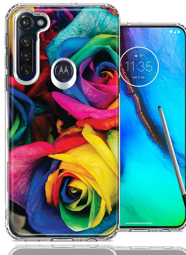 Motorola Moto G stylus Colorful Roses Design Double Layer Phone Case Cover