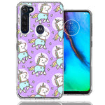 Motorola Moto G Stylus Cute Unicorns Purple Design Double Layer Phone Case Cover