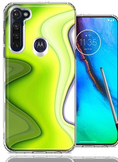 Motorola Moto G stylus Green White Abstract Design Double Layer Phone Case Cover