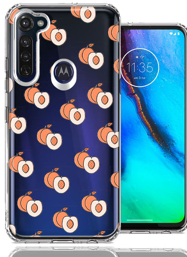 Motorola Moto G Stylus Polka Dot Peaches Design Double Layer Phone Case Cover