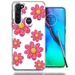 Motorola Moto G stylus Pink Daisy Flower Design Double Layer Phone Case Cover