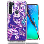 Motorola Moto G stylus Purple Paint Swirl  Design Double Layer Phone Case Cover