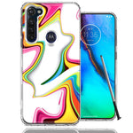 Motorola Moto G stylus Rainbow Abstract Design Double Layer Phone Case Cover