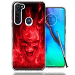 Motorola Moto G stylus Red Flaming Skull Design Double Layer Phone Case Cover