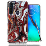 Motorola Moto G stylus Red White Abstract Design Double Layer Phone Case Cover