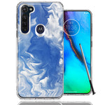 Motorola Moto G stylus Sky Blue Swirl Design Double Layer Phone Case Cover