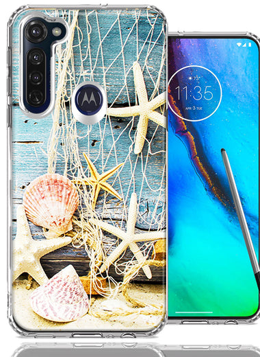 Motorola Moto G stylus Starfish Net Design Double Layer Phone Case Cover