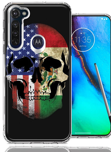 Motorola Moto G stylus US Mexico Flag Skull Double Layer Phone Case Cover