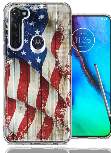Motorola Moto G stylus Vintage American Flag Design Double Layer Phone Case Cover