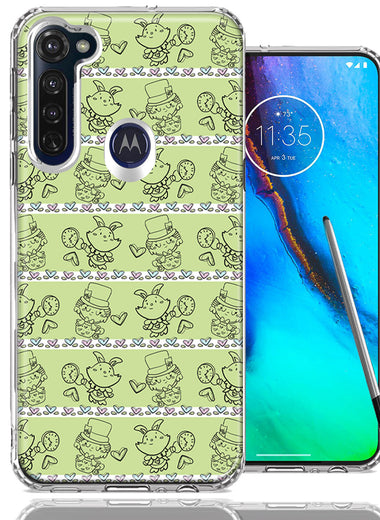 Motorola Moto G stylus Wonderland Hatter Rabbit Design Double Layer Phone Case Cover