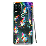 Motorola Moto G Stylus 5G Neon Water Painting Colorful Splash Gnomes Hybrid Protective Phone Case Cover