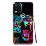 Motorola Moto G Stylus 5G Neon Rainbow Glow Colorful Leopard Hybrid Protective Phone Case Cover