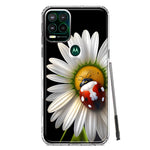 Motorola Moto G Stylus 5G Cute White Daisy Red Ladybug Double Layer Phone Case Cover