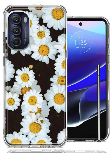 Motorola Moto G Stylus 4G 2022 Cute Daisy Flowers Double Layer Phone Case Cover