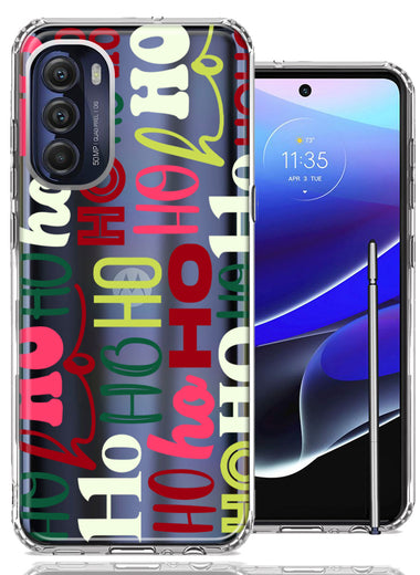 Motorola Moto G Stylus 5G 2022 Christmas Santa Ho Ho Ho textagraphy Festive Holiday Double Layer Phone Case Cover