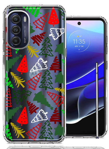 Motorola Moto G Stylus 5G 2022 Christmas Trees Holiday Festive Winter By BillyElleCo Double Layer Phone Case Cover