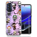 Motorola Moto G Stylus 5G 2022 Classic Haunted Horror Halloween Nightmare Characters Spider Webs Design Double Layer Phone Case Cover
