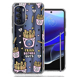 Motorola Moto G Stylus 5G 2022 Cute Valentine Pink Love Hearts Fries Before Guys Double Layer Phone Case Cover