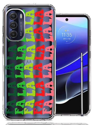 Motorola Moto G Stylus 5G 2022 Deck The Halls Christmas Carol Falala Festive Lyric Vintage 70s Letters Double Layer Phone Case Cover