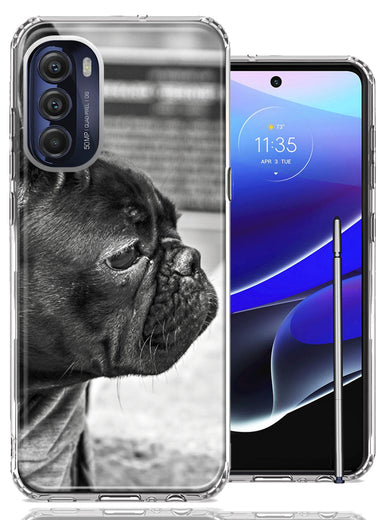 Motorola Moto G Stylus 4G 2022 Black French Bulldog Double Layer Phone Case Cover