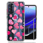 Motorola Moto G Stylus 4G 2022 Pretty Valentines Day Hearts Chocolate Candy Angel Flowers Double Layer Phone Case Cover