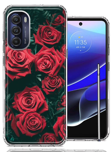 Motorola Moto G Stylus 4G 2022 Red Roses Double Layer Phone Case Cover