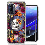 Motorola Moto G Stylus 4G 2022 Romance Is Dead Valentines Day Halloween Skull Floral Autumn Flowers Double Layer Phone Case Cover
