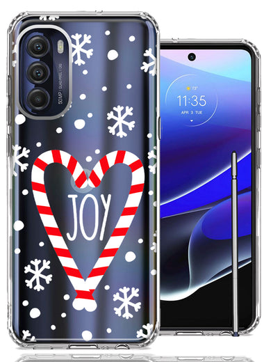 Motorola Moto G Stylus 5G 2022 Winter Joy Snow Peppermint Candy Cane Heart Festive Christmas Double Layer Phone Case Cover