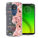 For Motorola G7 Power/E5 Plus Blush Pink Peach Spring Flowers Peony Rose Phone Case Cover