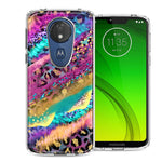 Motorola E5 Plus/G7 Power Leopard Paint Colorful Beautiful Abstract Milkyway Double Layer Phone Case Cover