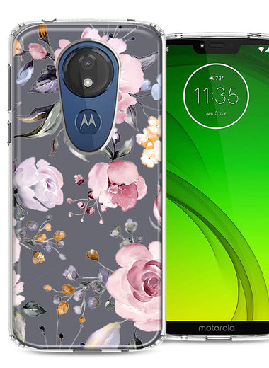 For Motorola G7 Power/E5 Plus Soft Pastel Spring Floral Flowers Blush Lavender Phone Case Cover