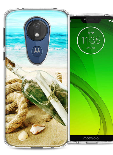 Motorola Moto G7 Power SUPRA Beach Message Bottle Design Double Layer Phone Case Cover