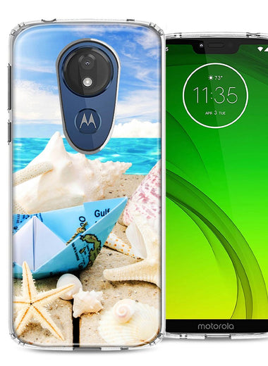 Motorola Moto G7 Power SUPRA Beach Paper Boat Design Double Layer Phone Case Cover