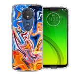 Motorola Moto G7 Power SUPRA Blue Orange Abstract Design Double Layer Phone Case Cover