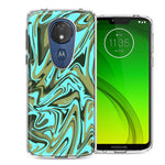 Motorola Moto G7 Power SUPRA Blue Green Abstract Design Double Layer Phone Case Cover