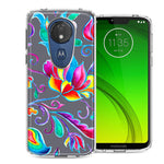 For Motorola G7 Power/E5 Plus Bright Colors Rainbow Water Lilly Floral Phone Case Cover