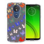 Motorola E5 Plus/G7 Power Colorful Butterflies Design Double Layer Phone Case Cover
