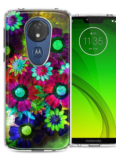 Motorola Moto G7 Power SUPRA Colorful Daisies Design Double Layer Phone Case Cover