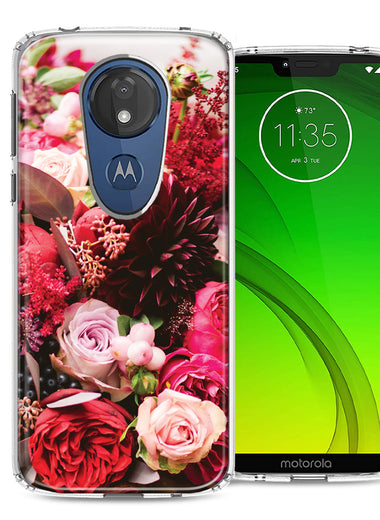 Motorola Moto G7 Power SUPRA Colorful Flowers Design Double Layer Phone Case Cover
