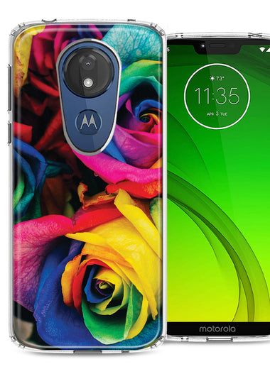 Motorola Moto G7 Power SUPRA Colorful Roses Design Double Layer Phone Case Cover