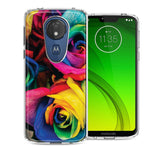Motorola Moto G7 Power SUPRA Colorful Roses Design Double Layer Phone Case Cover