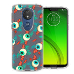 Motorola E5 Plus/G7 Power Halloween Creepy Tropical Eyeballs Design Double Layer Phone Case Cover