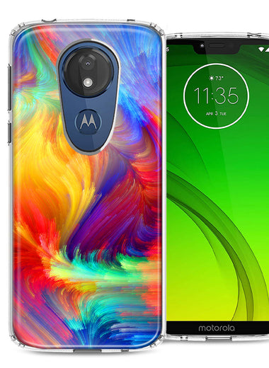 Motorola Moto G7 Power SUPRA Feather Paint Design Double Layer Phone Case Cover